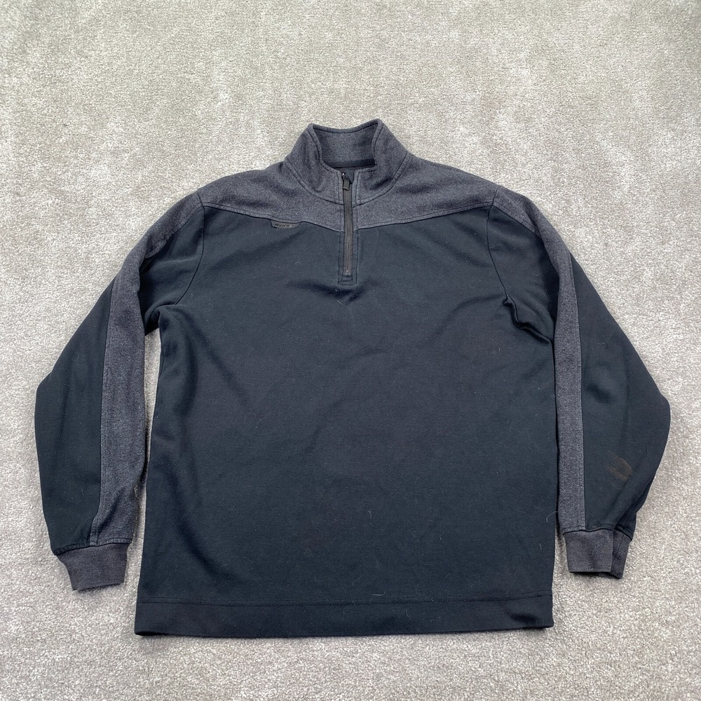 Bauer Men's 1/4 Zip Up Pullover Sweatshirt Long Sleeves Size L Black Charcoal